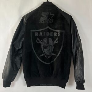 Vintage Oakland Raiders Suede Leather Jacket 80s 90s Varsity Medium Football